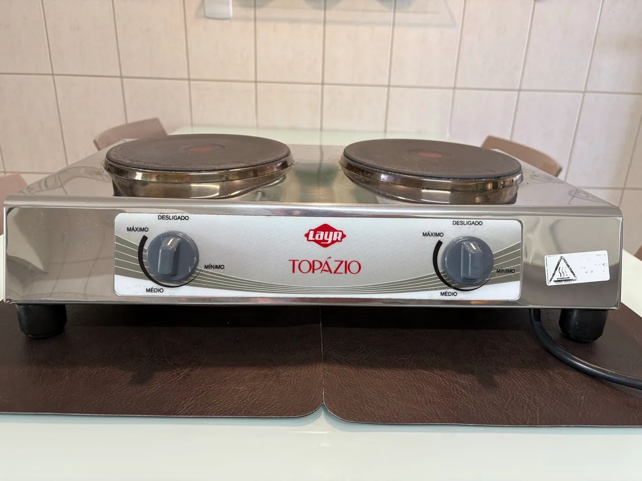 Fogão Elétrico Layr Topázio 4.0 2 Bocas  Aço Inox 220v 