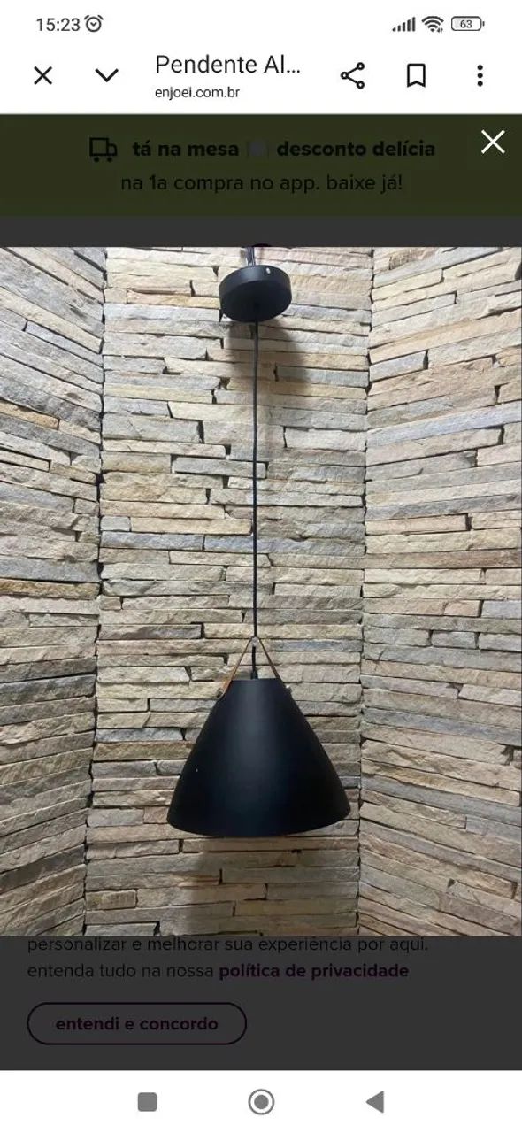 Pendente couro 35 cmm cor preto 