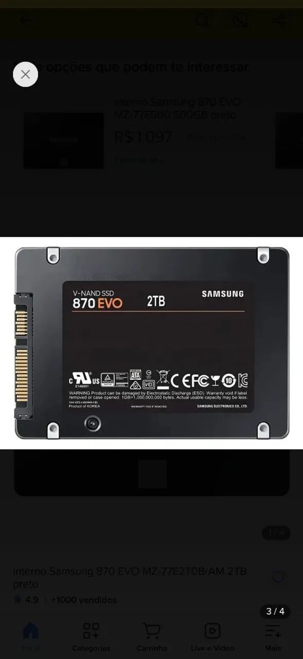 Ssd 2tb sansung evo870  - Foto 3