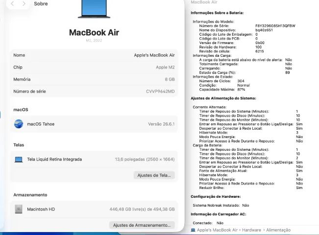 Macbook Air M2 - 2022 (M2/8g/512g) 13, 3 polegadas - Foto 2