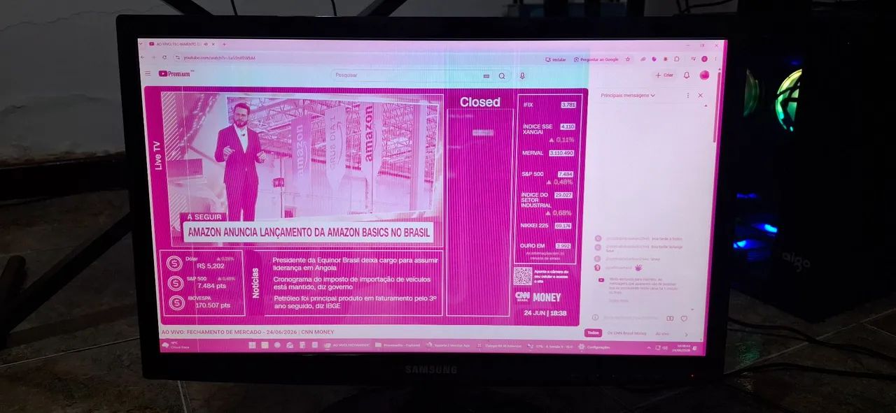 2 monitores Samsung 22"  (com defeito - imagem desfocada) - Foto 5