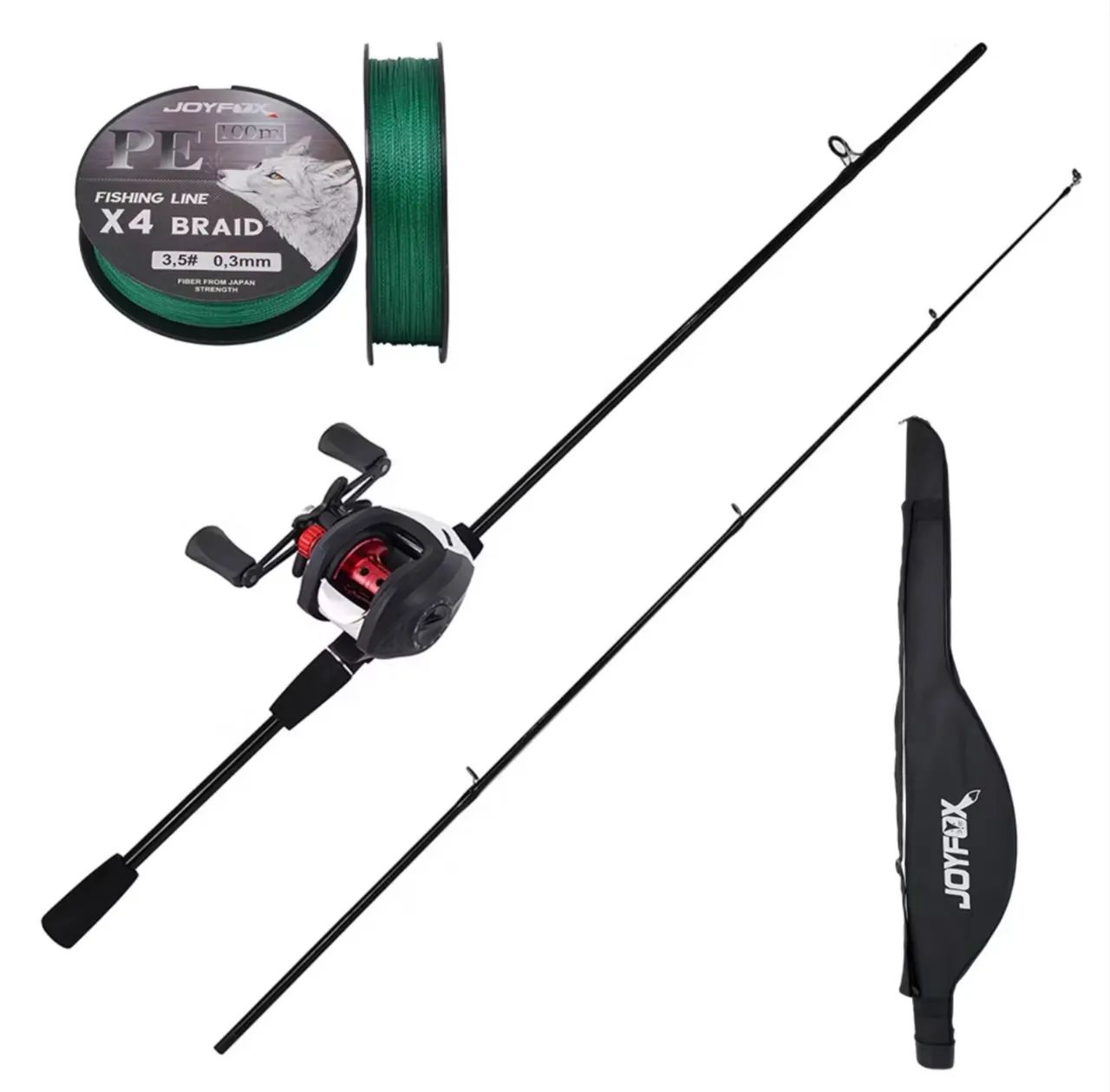 Tralha de pesca  carretilha e vara com capa e linha  - Foto 2