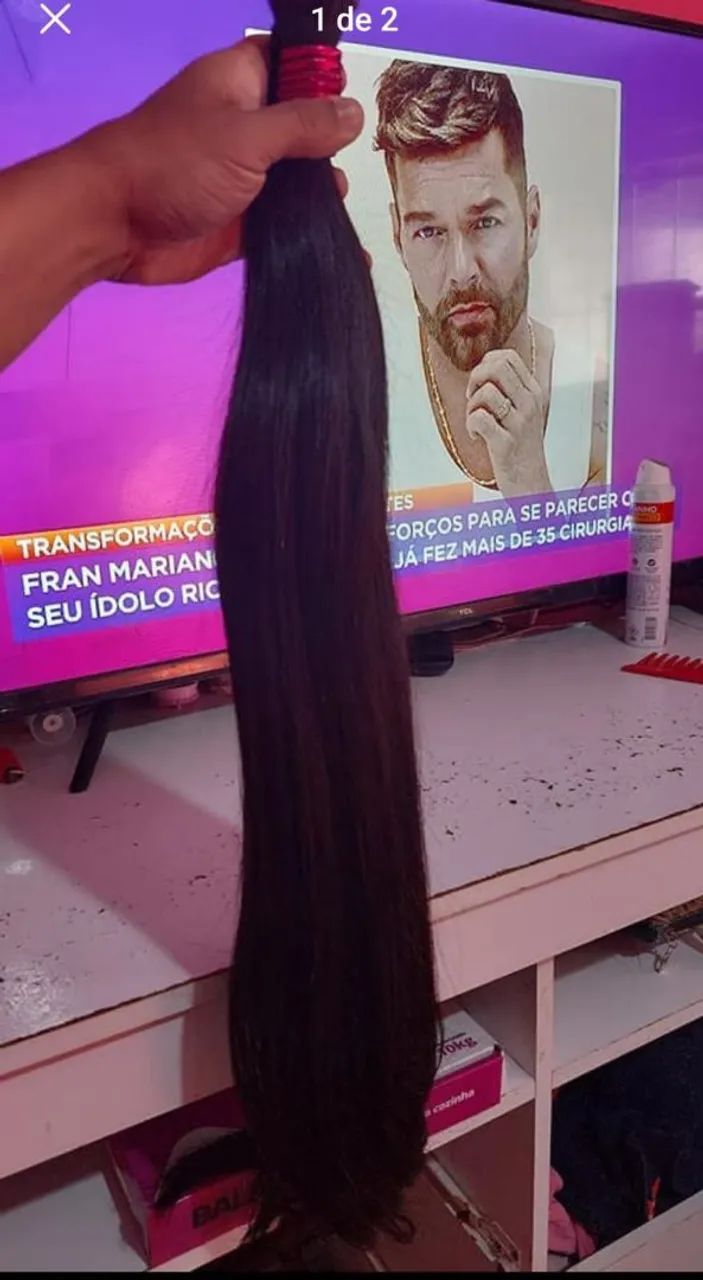 Cabelo humano 65cm 100 gramas 