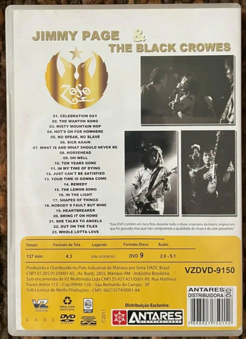 DVD JIMMY PAGE & THE BLACK CROWES 23 MÚSICAS BRASIL ACEITO OLX PAY - Foto 3
