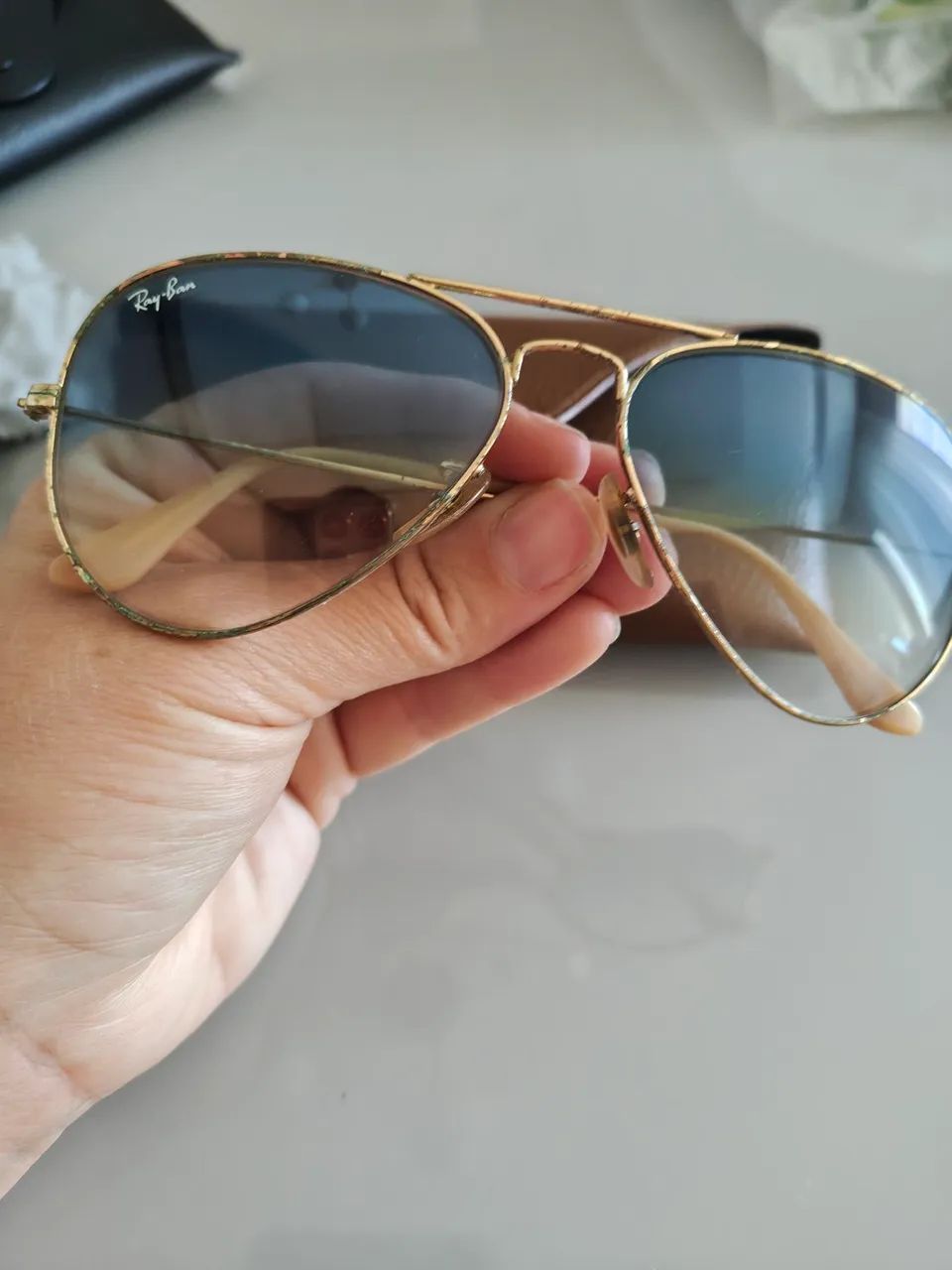 Óculos Ray-Ban aviator azul - Foto 3