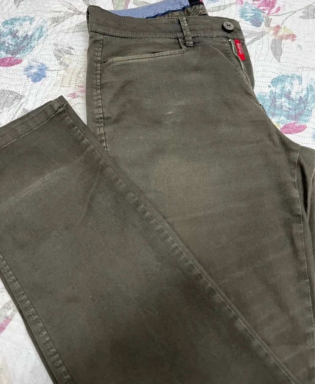 Calça chino slim Aramis Original verde militar - Foto 5