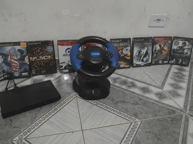 PlayStation 2 Slim + Volante + Jogos - R$ 500 (Leia) - Foto 2
