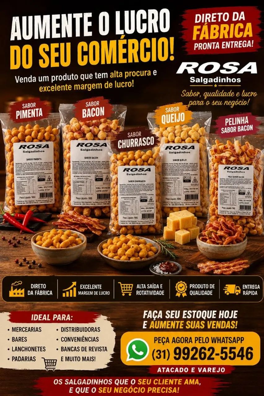 Salgadinhos de trigo sabor pimenta bacon queijo e churrasco  - Foto 3