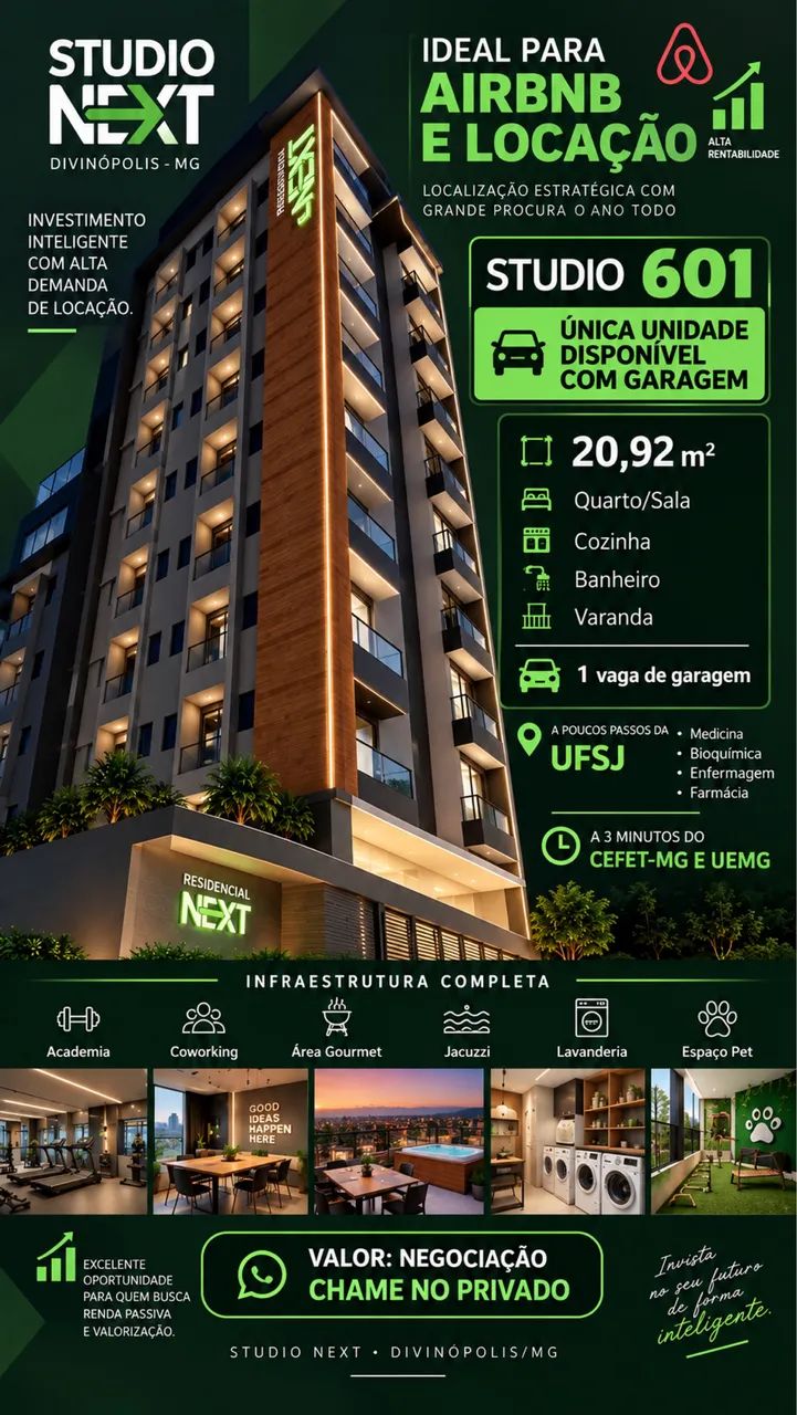 Apartamento Studio next Oportunidade de investimento 