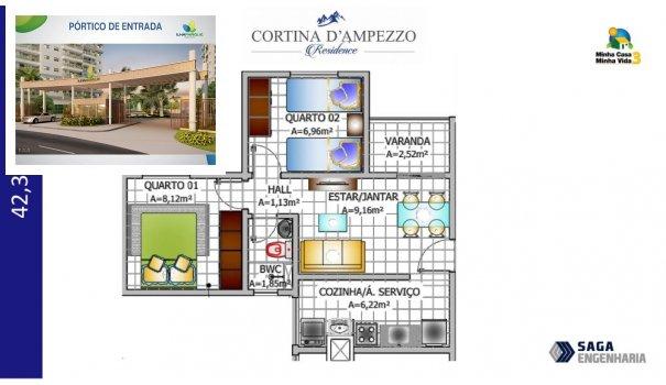 CONDOMÍNIO CORTINA DE D'AMPEZZO - Apartamento em Lançamentos no bairro Estrada d... - Foto 15