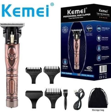 Máquina Corte E Acabamento Sem Fio Profissional Kemei 9370