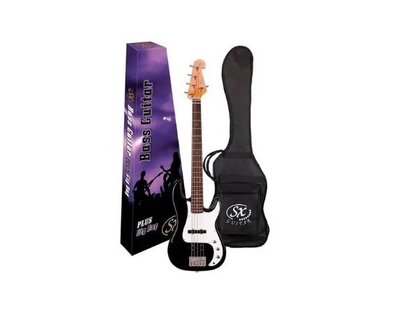 Baixo Sx 5 Cordas Precision Bass Spb62+5 Bk Preto -novo C/nf