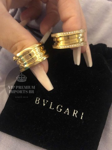 Aliança bvlgari de alto luxo com caixa preta brinde - Foto 3