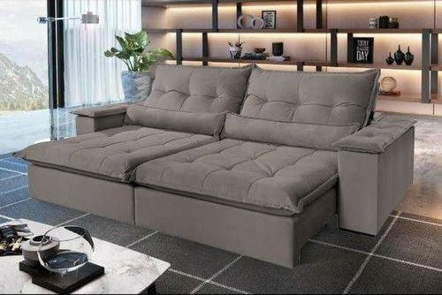 Sala sofá retrátil e reclinavel de 210 cm linho  - Foto 2