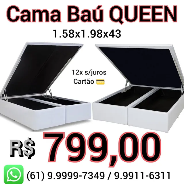 Cama bau QUEEN só 799,00 - direto de fabrica !!!