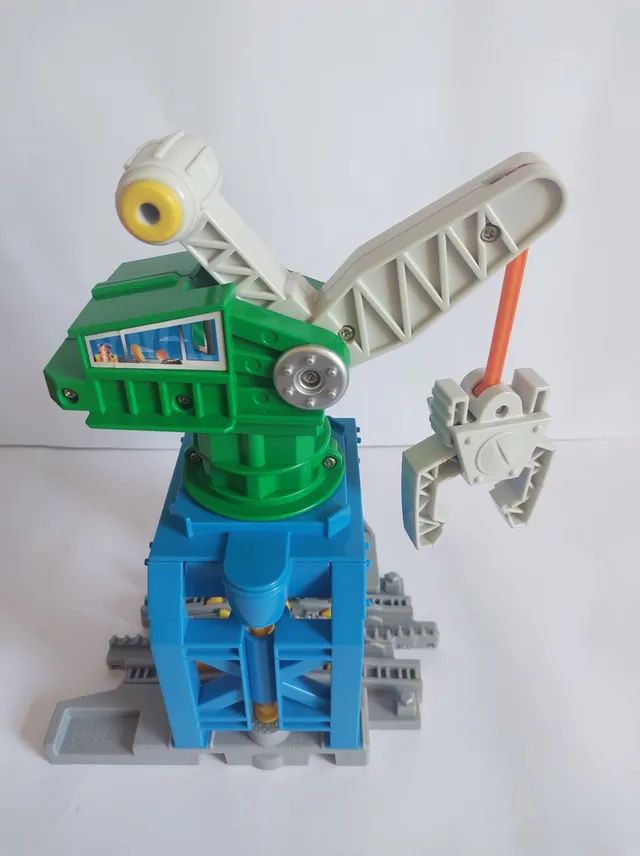 Guindaste de blocos Geotrax Train Set Crankin Round Crane H-4648 Fisher Price - Foto 4