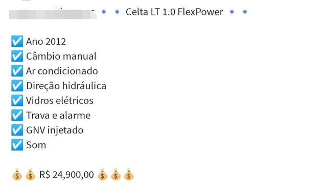 Celta LT 1.0 flex 