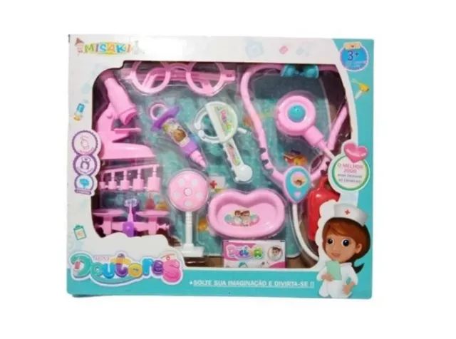 Kit Brinquedo infantil Cartela Bonecos E Itens 12 Peças do