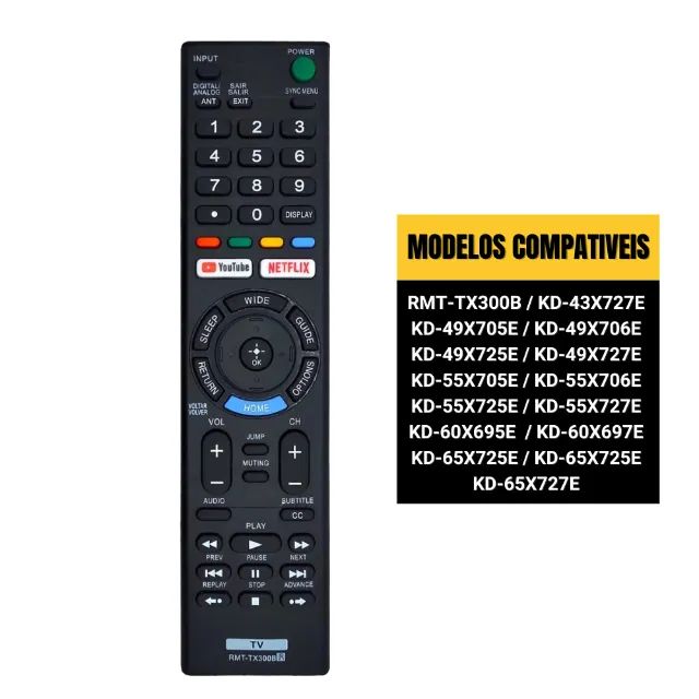 Controle Remoto Tv Sony Smart Rmt-tx300 - Novo - Foto 2