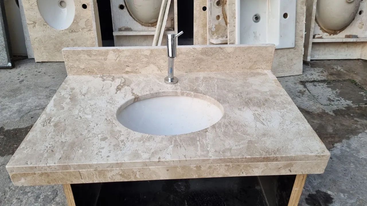 Pia Travertino para lavatório Nova