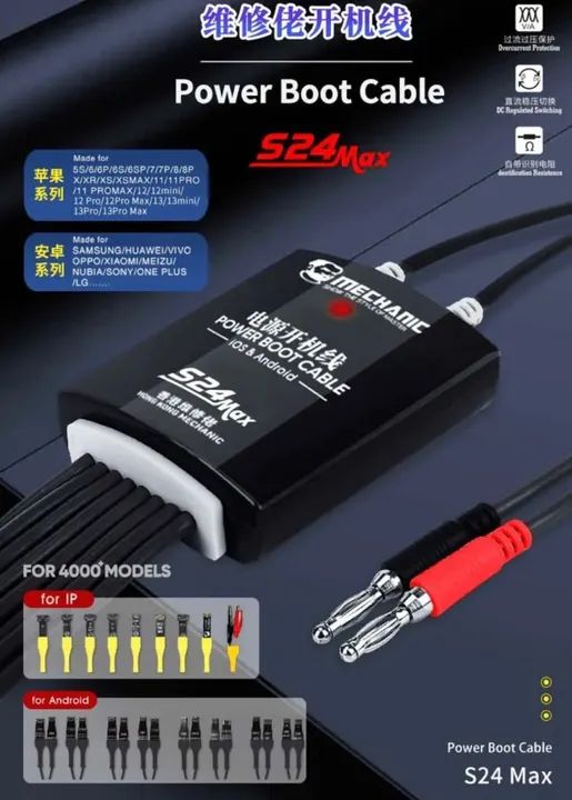 Cabo Alimentação Mechanic S24 Max iPhone/Android (99995.9905 zap)