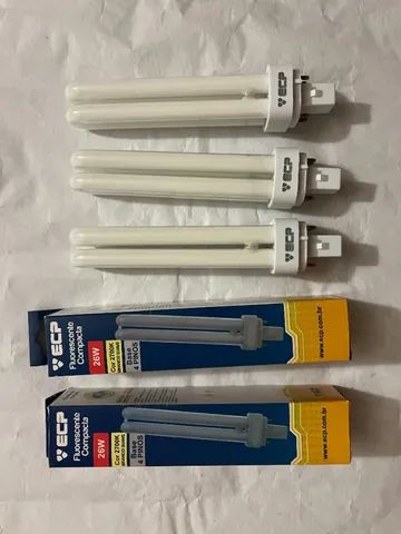 Kit Com 5 Lâmpada Fluorescente Pl 4 Pinos 26w G24 2700k Ecp  - Foto 2