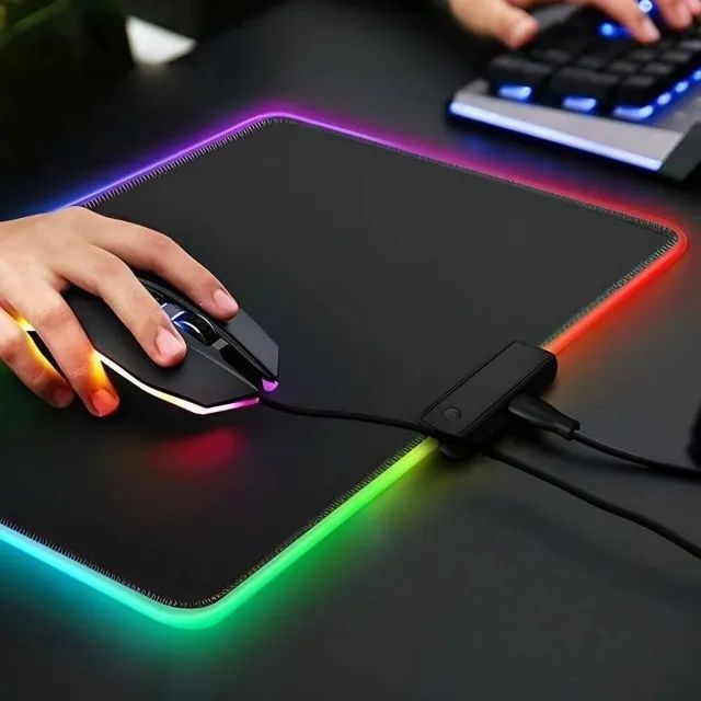 Mouse Pad Gamer RGB com 7 Modos de Iluminação e Garantia