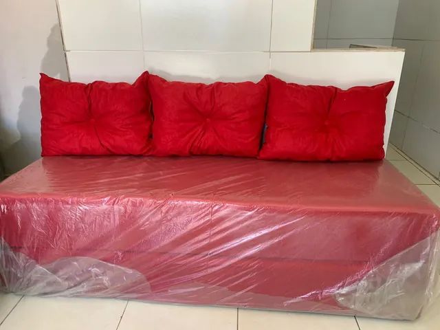 Sofá cama com 3 almofadas de fábrica  - Foto 2