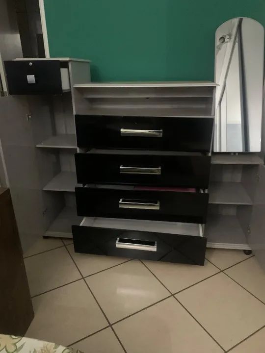 Cômoda com espelho sapateira e 4 gavetas - Foto 5