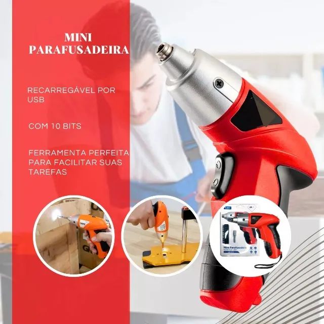 mini parafusadeira com led lwj-213 luatek biv 4.8v 220rpm - Foto 2
