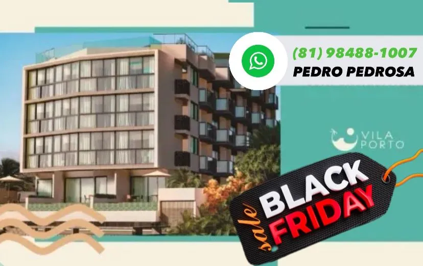 PORTO DE GALINHAS - FLAT 28 m² sendo 1 quarto, frente mar, localização PREMIUM