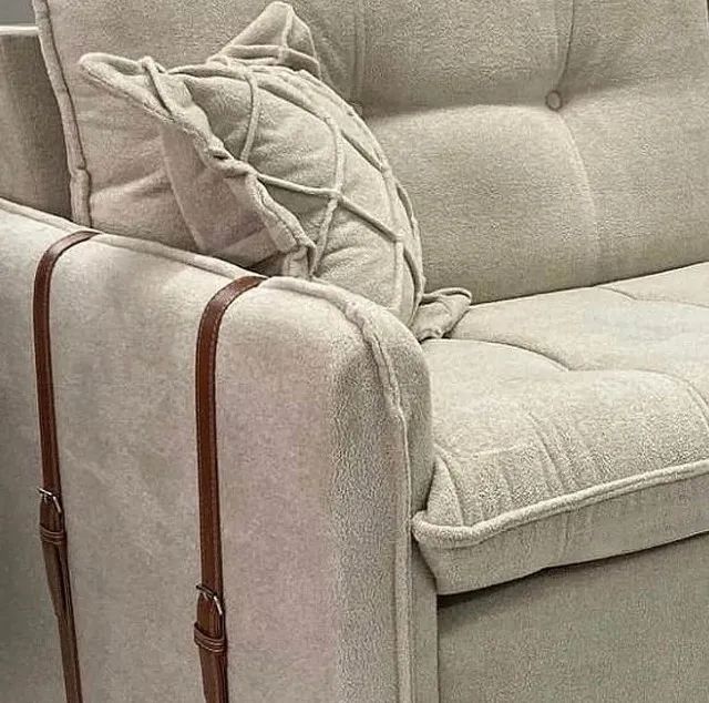 sala sofa retro de 200 cm linho  - Foto 3