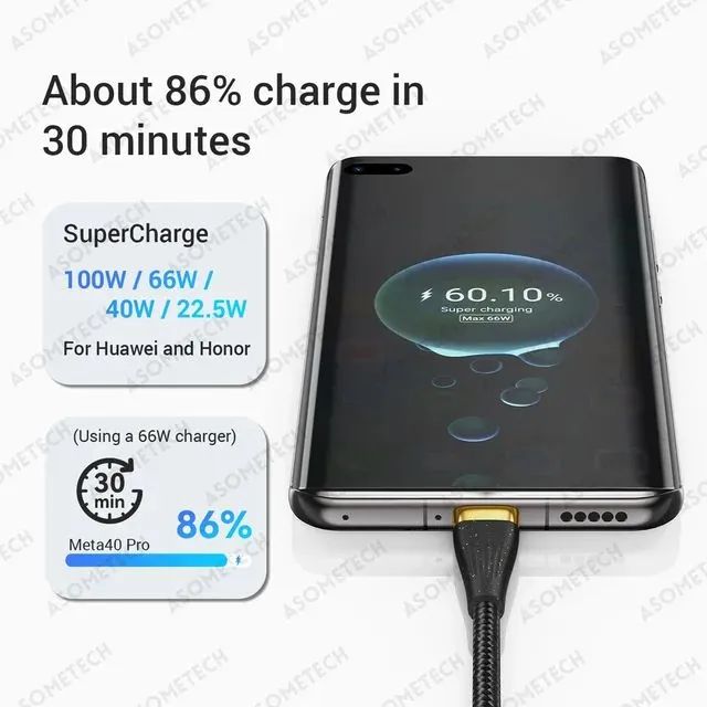 Cabo 3 em 1 de carregamento Asometech Portátil Micro USB Tipo C - Foto 5
