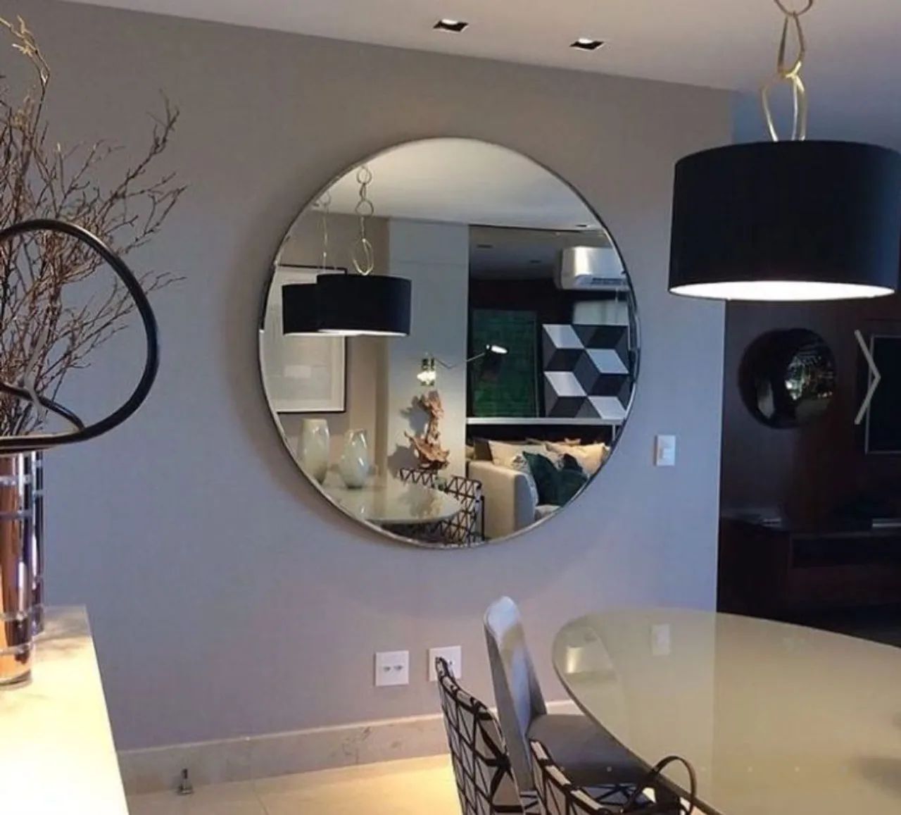 Espelho redondo com acabamento lapidado  - Foto 3