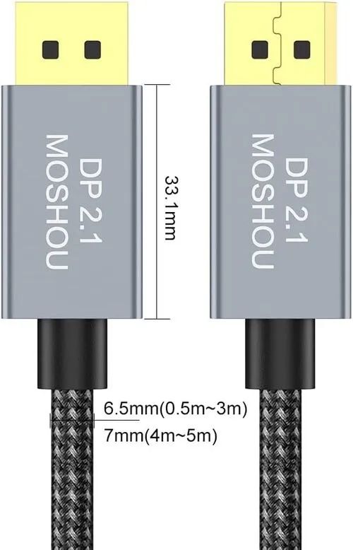 Novo cabo Display port Moshou versão 2.1 16k (15360 × 8640)- 360 Hz version