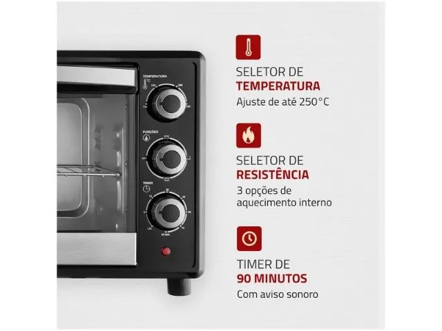 Forno Elétrico de Bancada Mondial com Timer 42L - Foto 2