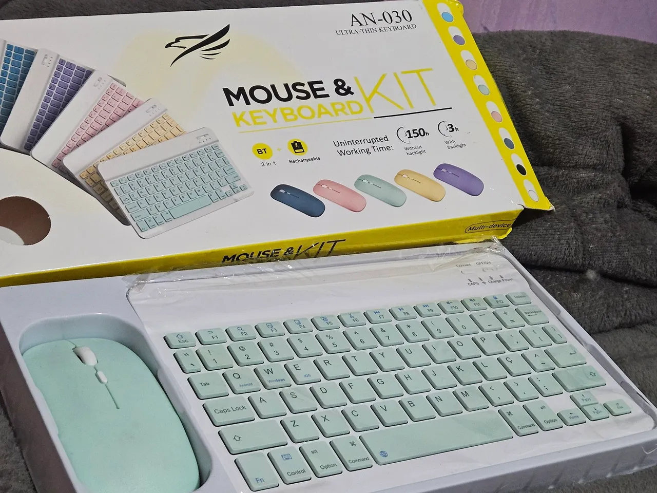 Kit Teclado e Mouse Bluetooth Recarregável