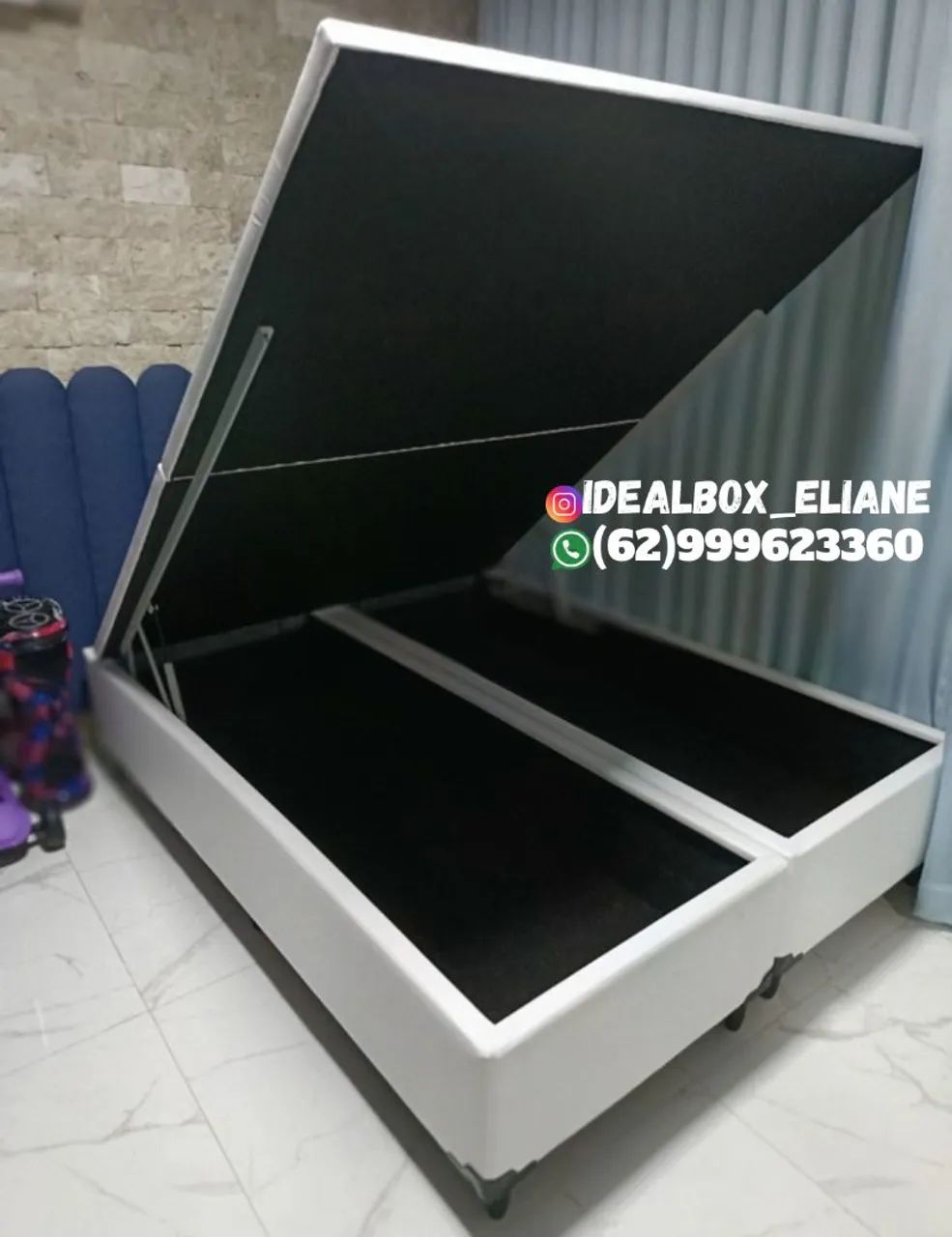 Cama box baú Queen 1,58×1,98 - variedade em cores -