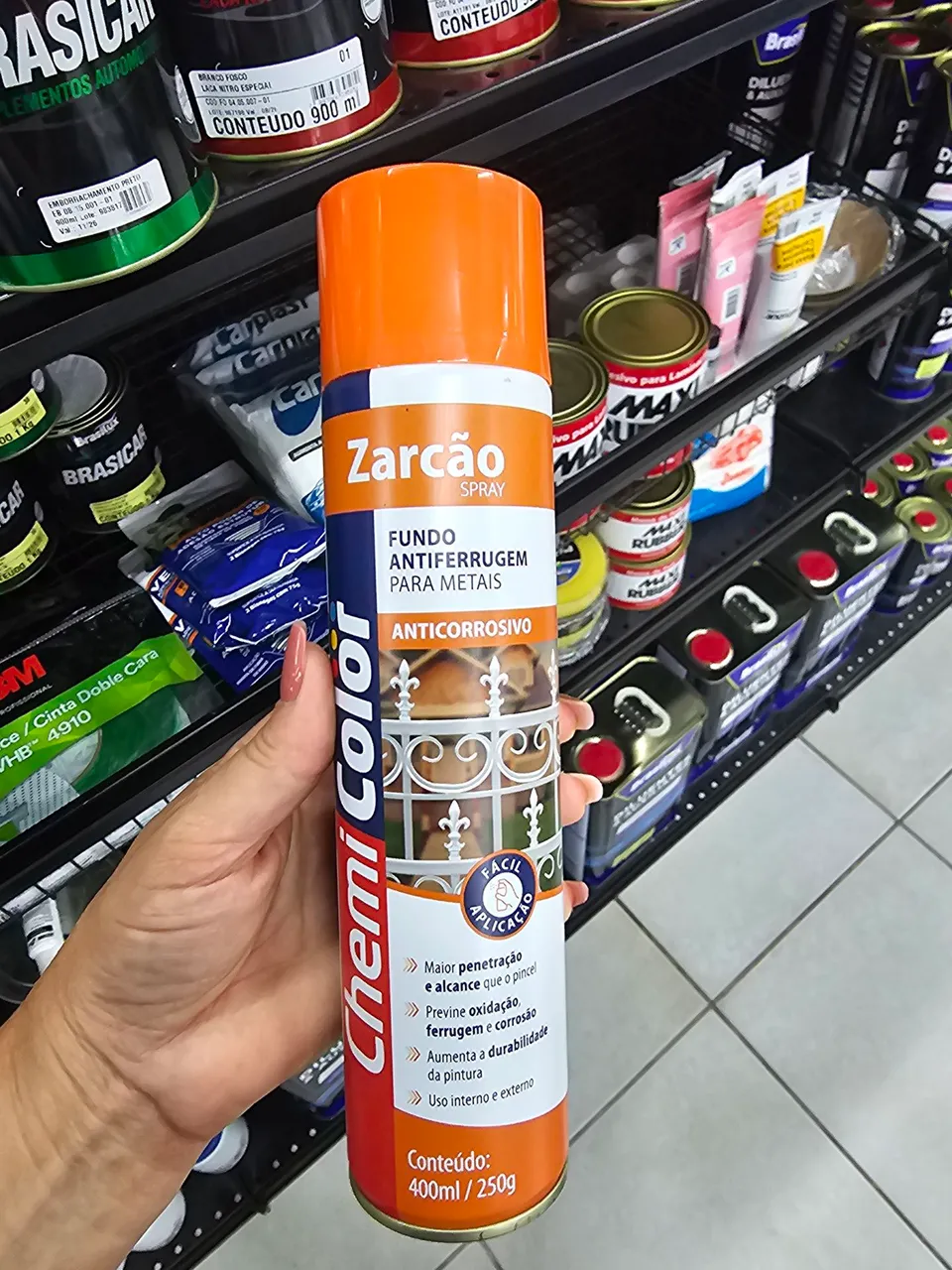 Spray Zarcão Anti-Ferrugem para Metais Chemi Color 400ml