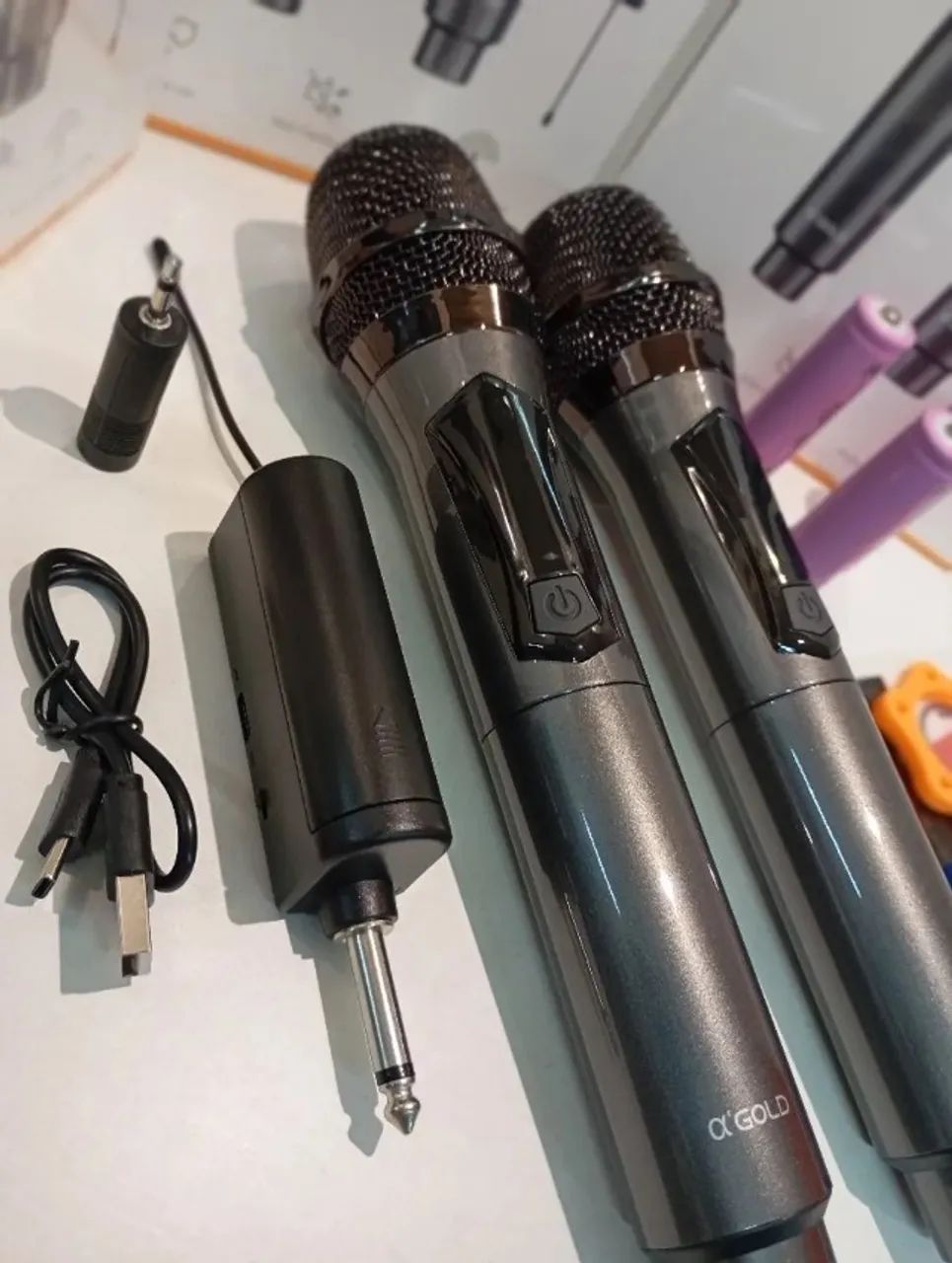 Microfone Sem Fio Duplo Alpha Gold MCF-51 | Alta Qualidade, Anti-Feedback e Sinal Potente! - Foto 2