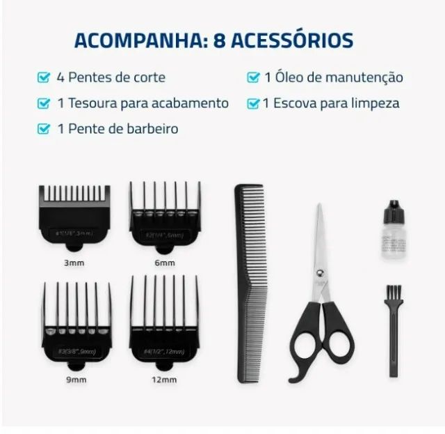 Maleta com Cortador De Cabelos, Mondial, Azul/Prata, 10W, 220V - CR-09M - Foto 3