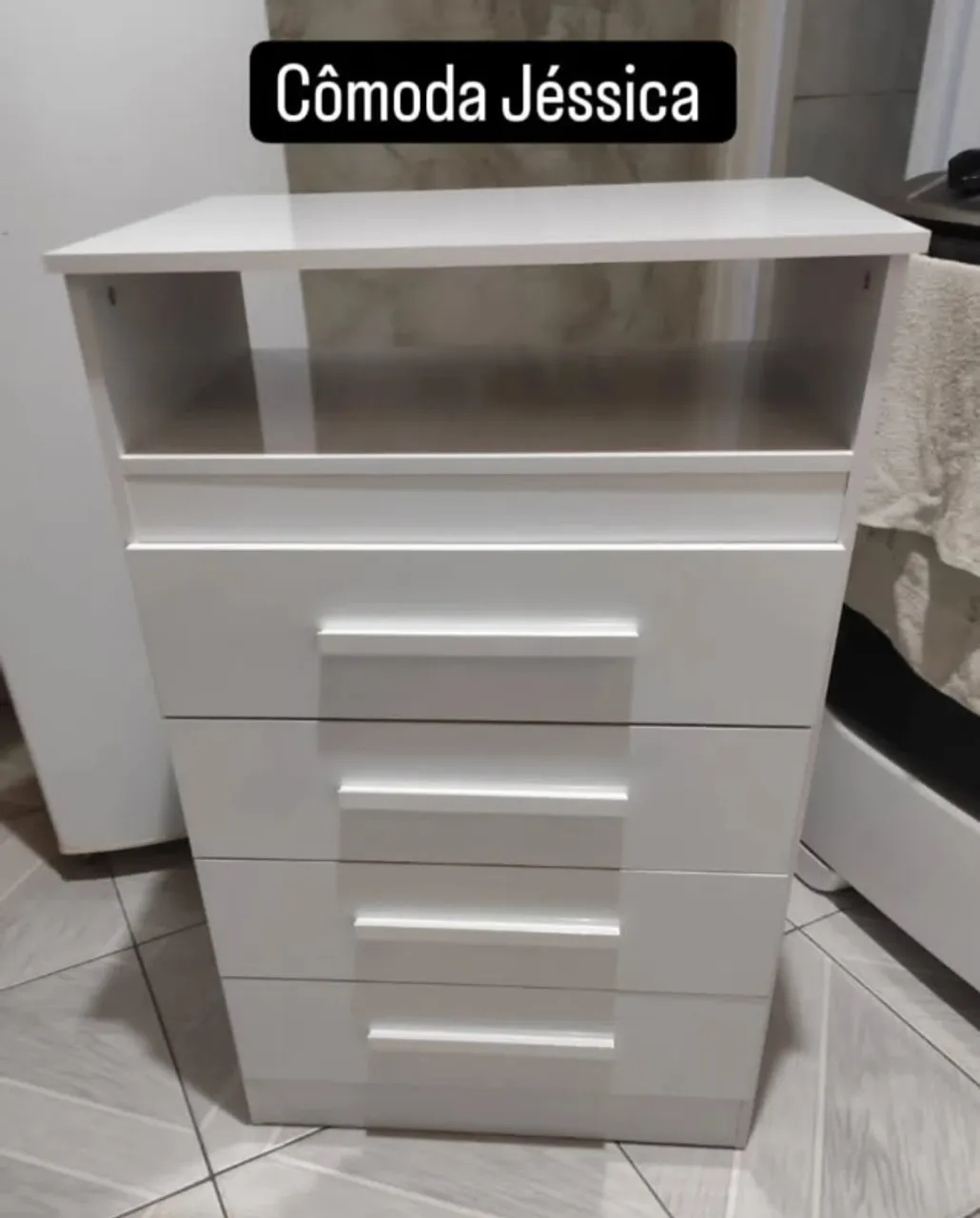 Cômoda 4 Gavetas Branca ACP Móveis 100% MDF