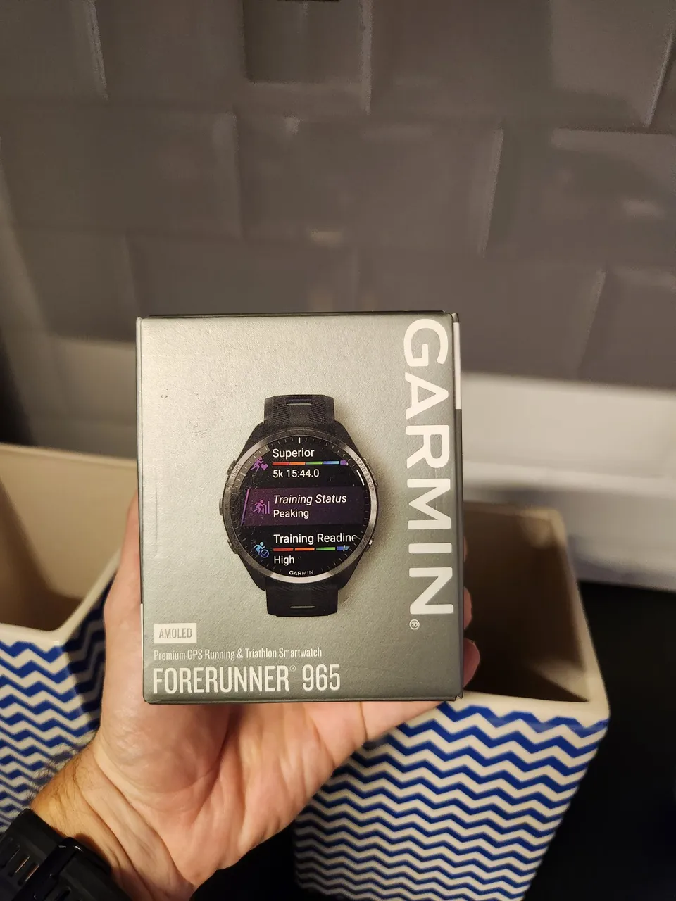 Relógio Garmin Forerunner 965 AMOLED 47mm novo nfe