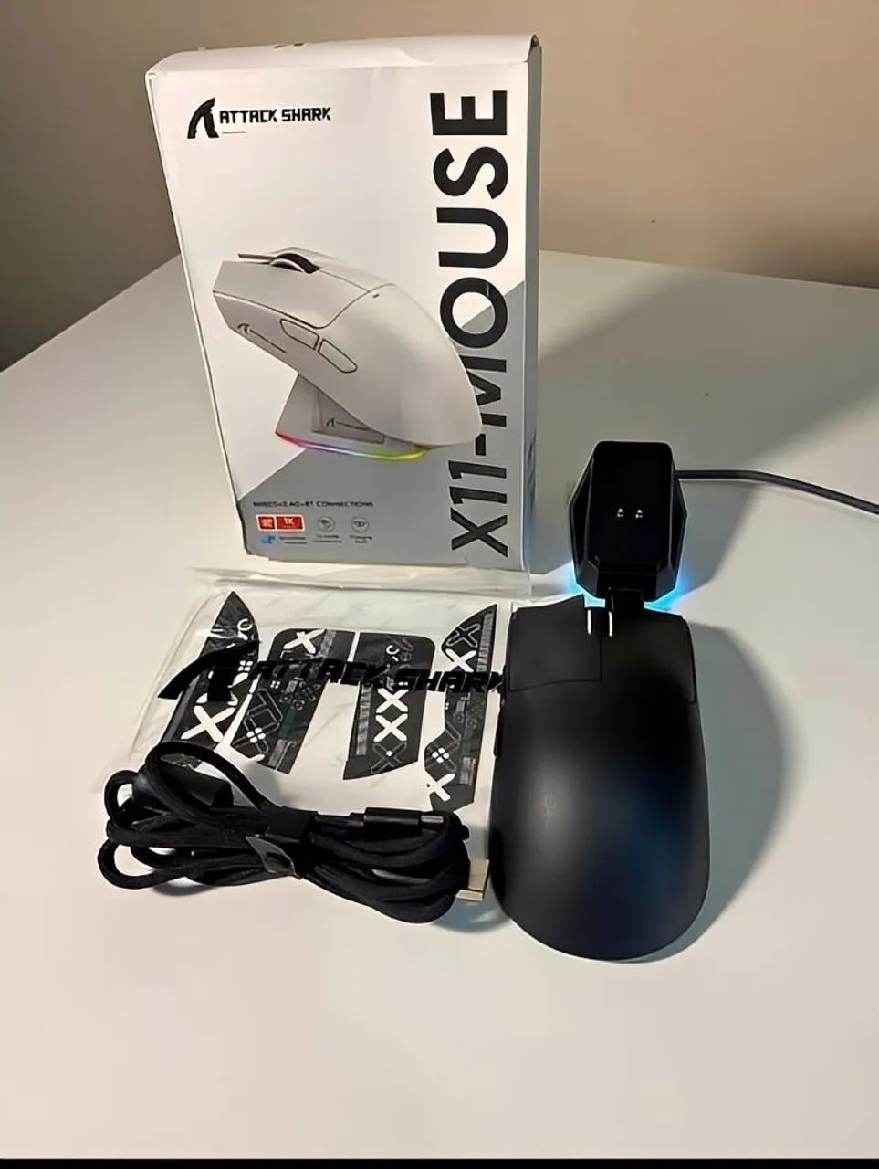 Mouse Gamer Attack Shark X11 Com Dock (NOVO!!!) - Foto 4