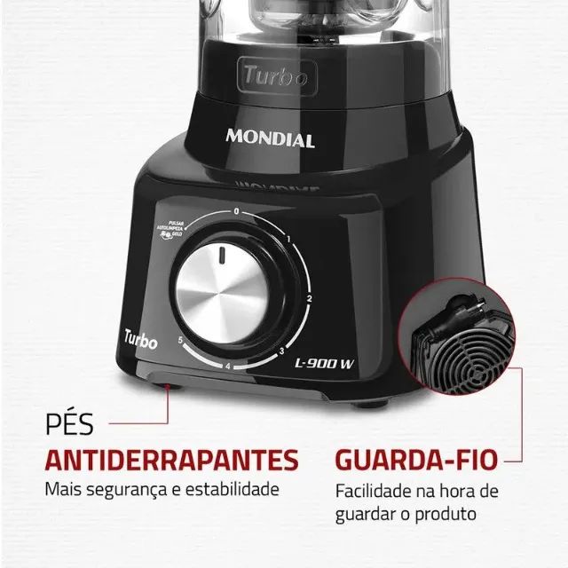 LIQUIDIFICADOR MONDIAL 5 VELOCIDADES - Foto 5
