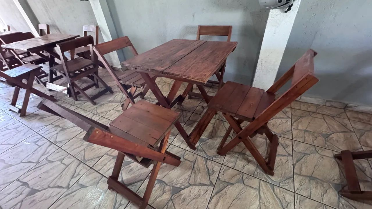 Jogo de mesa madeira  - Foto 4