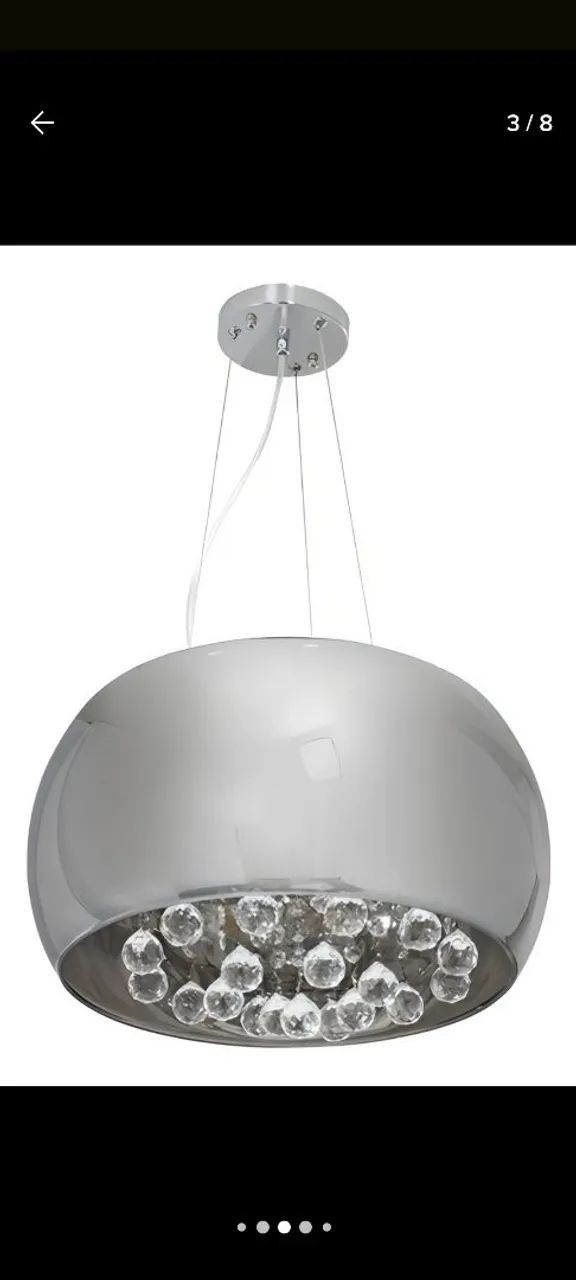 Lustre moderno de cristal com cúpula de vidro - Foto 3