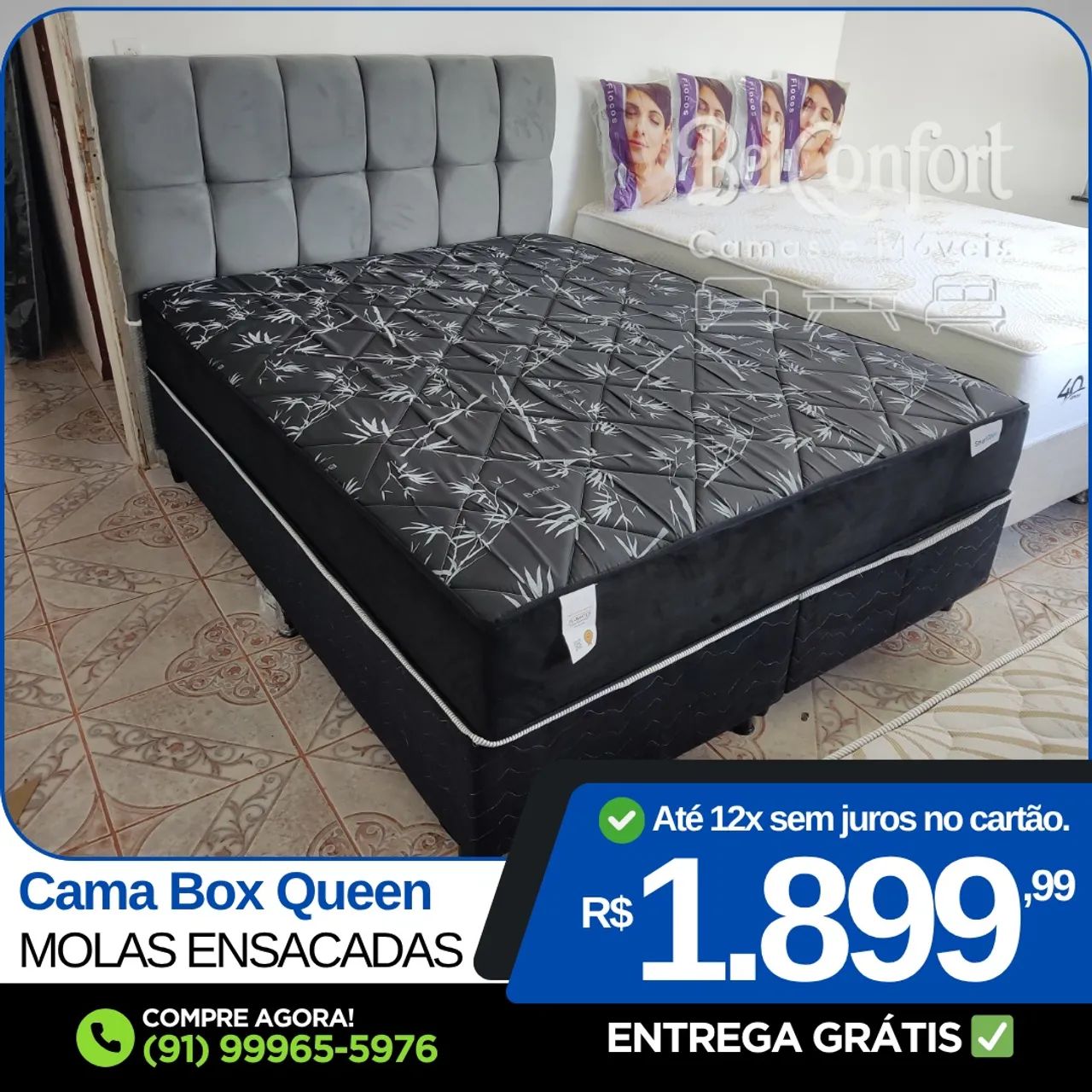 Cama Box Queen Molas Ensacadas - Conforto e Qualidade