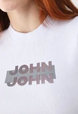 Camiseta Cropped John John Mind Off-White - Foto 5