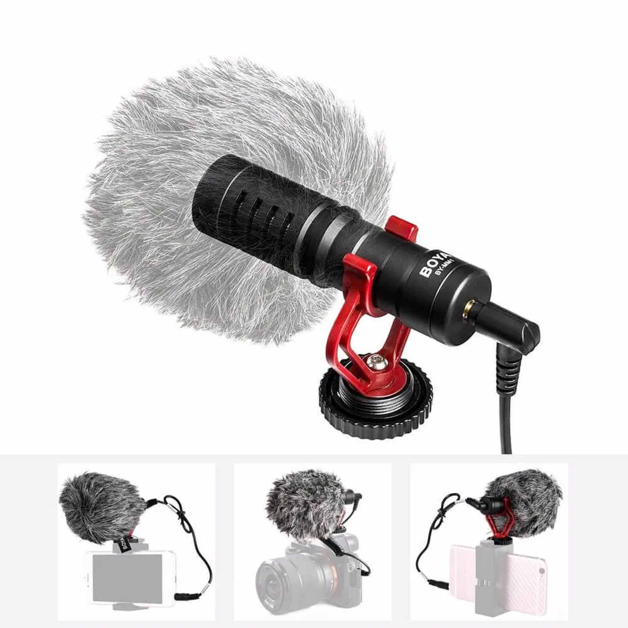 Microfone Direcional Boya BY-MM1 com Acessórios